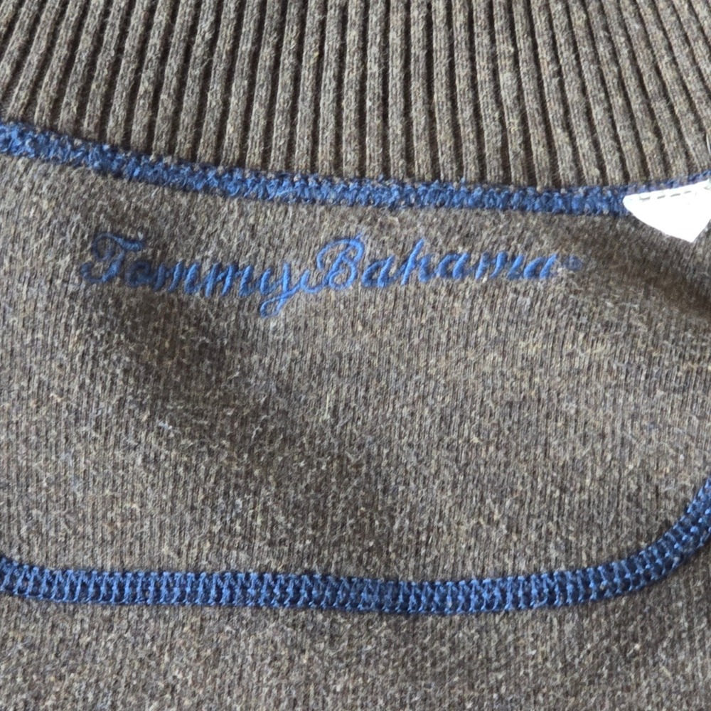Tommy Bahama Reversible Quarter Zip Pullover Mens 2XL Blue Gray Coastal Comfort - Picture 5 of 16